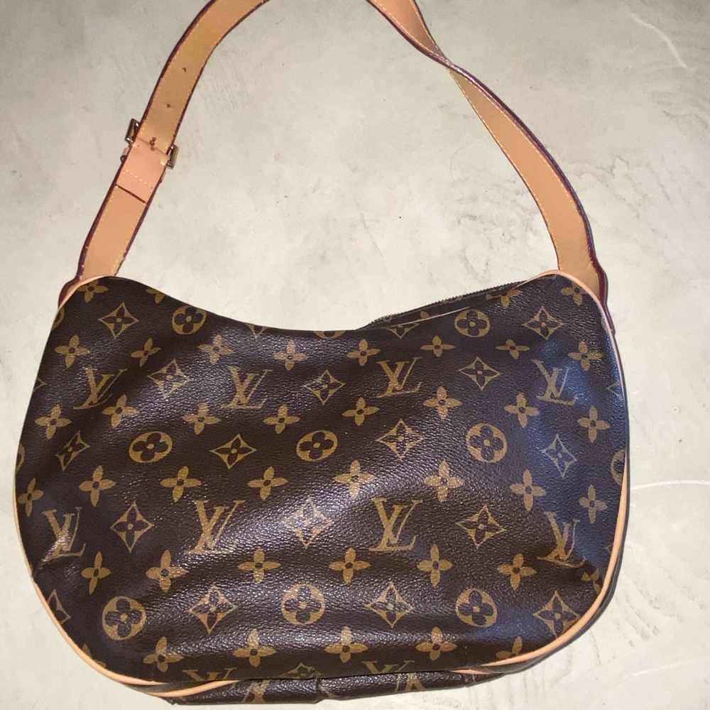Brown Tan Monogram Shoulder Bag